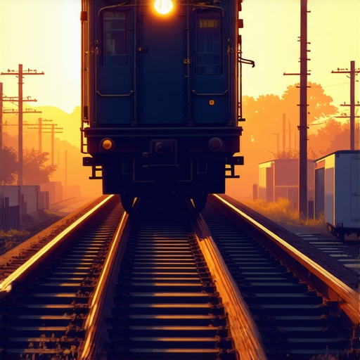 Duhovni put voza i pruge Illustration of a train on railway representing spiritual journey and inner growth