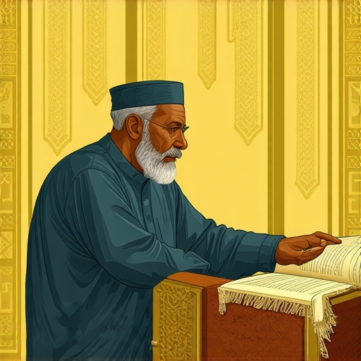 Duhovno tumačenje snova o hljebu u islamu Islamic scholar discussing dream symbols with traditional background