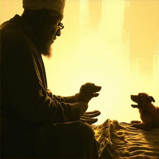 Islamic scholar analyzing dream symbols about dog bites, highlighting spiritual and psychological insights