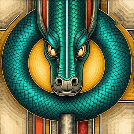 Intricate Islamic art depiction of a serpent symbol