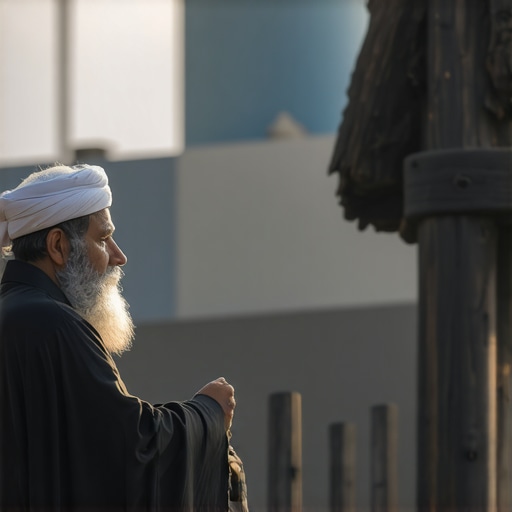 Islamic scholar analyzing dream symbols of horse Islamic scholar studying dream symbols of horse in a peaceful setting