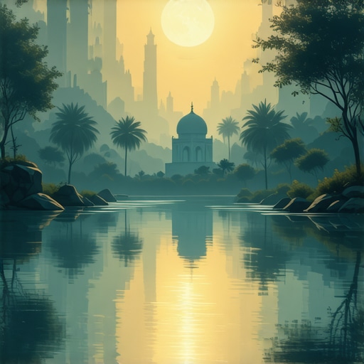 Peaceful scene representing divine protection and safety in Islamic dreams