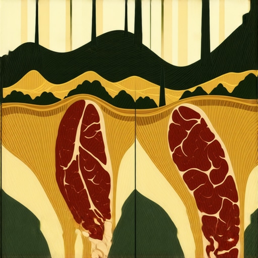 Illustration of layered symbolism in Islamic dream interpretation about meat