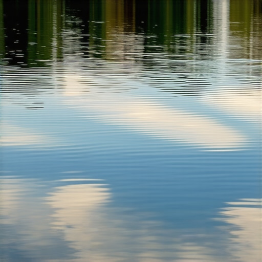 Mirno jezero na obali, simbol duhovne harmonije