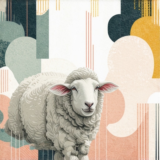 Ilustracija bele i crne ovce u snu, ističući simboliku boja u islamskom tumačenju snova.