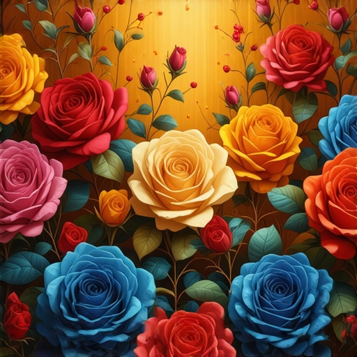 Colorful roses representing spiritual messages in a dream scene.