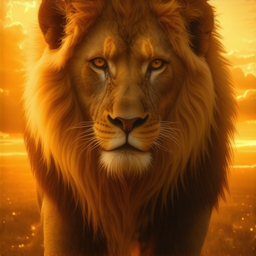Symbolic Lion in Spiritual Context Majestic lion representing inner strength and divine protection in Islamic symbolism