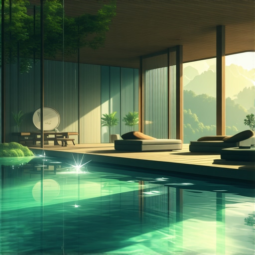 Serene water in a house interior representing spiritual cleansing and inner harmony