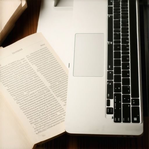 Alati za održavanje snova i tumačenje Radni sto sa notesom, laptopom i islamskim knjigama za tumačenje snova