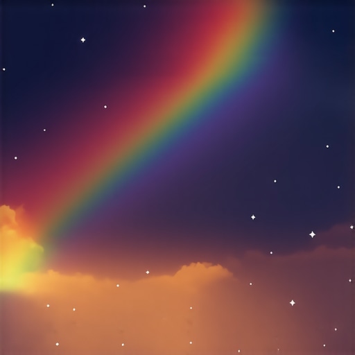 Mistična Duga u Noći: Simbol Nenadešene Nade Ilustracija duge koja obasjava tamu noći, predstavljajući nadu i milost u teškim vremenima.